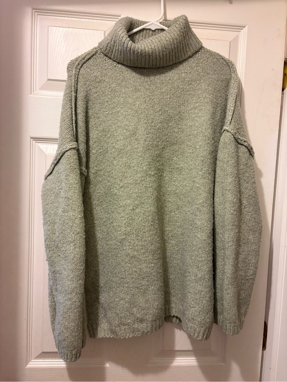 Womens Turtleneck Sweater in Light Sage Green